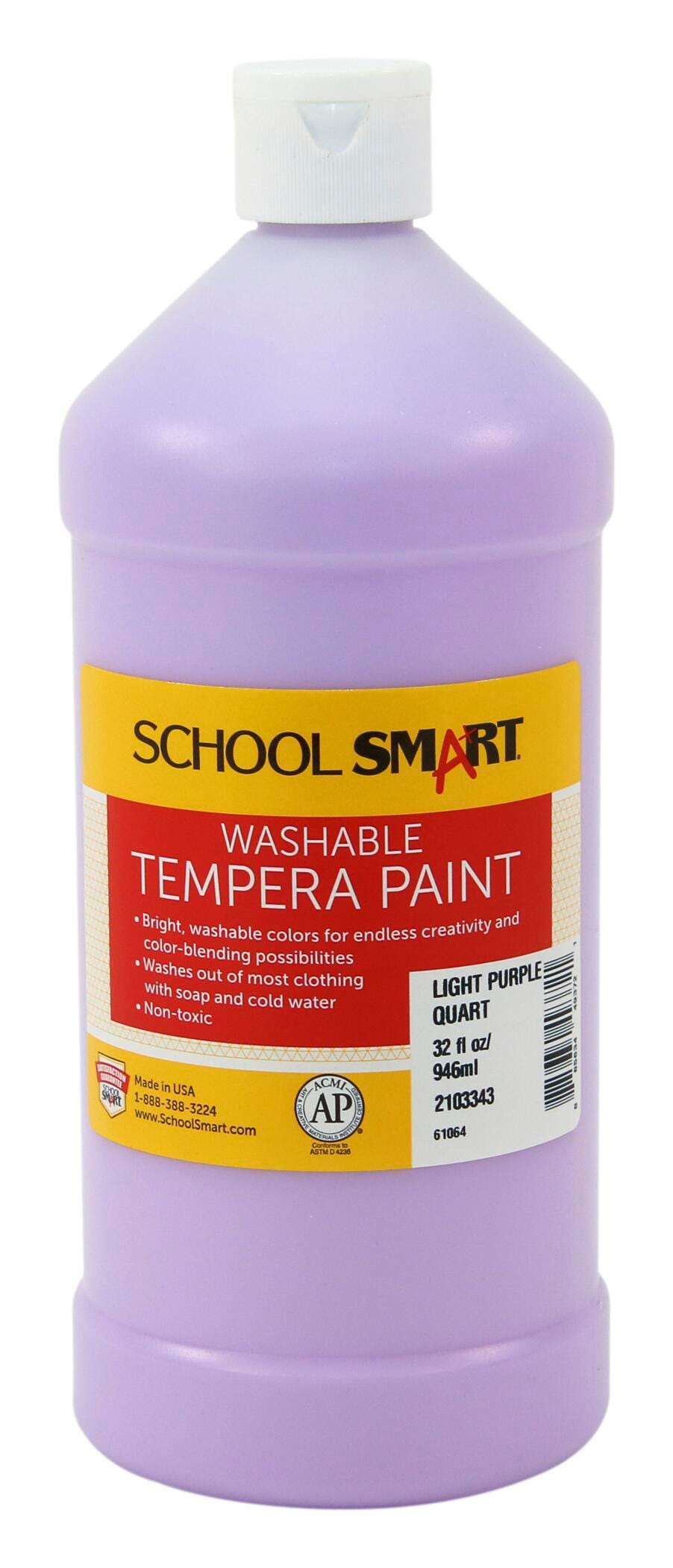 School Smart Washable Tempera Paint, Quart, Light Purple 2103343